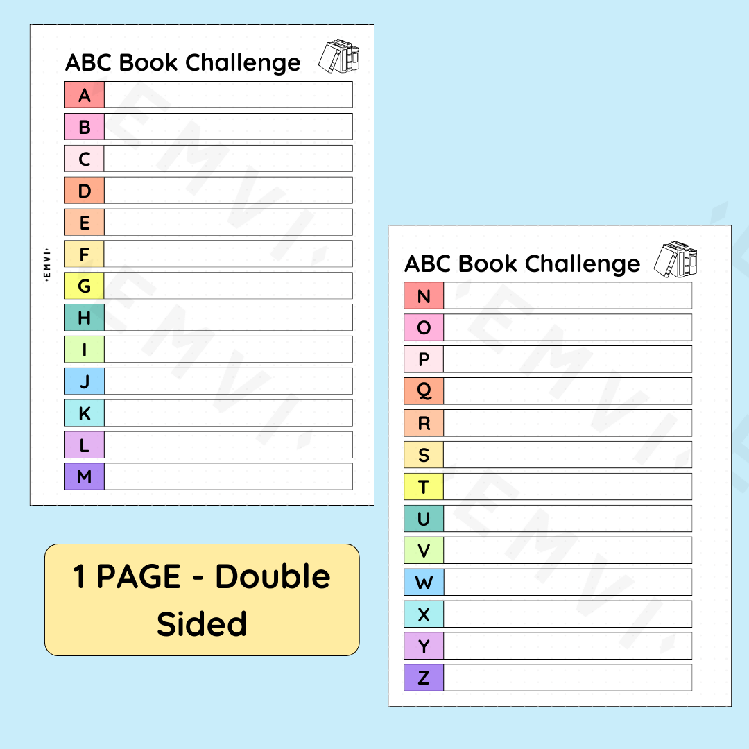 ABC Book Challenge - Journal Page – Emvi abc-book-challenge-journal-page-emvi