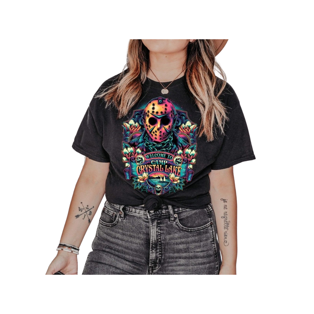 Welcome to Camp Crystal Lake Black Tee