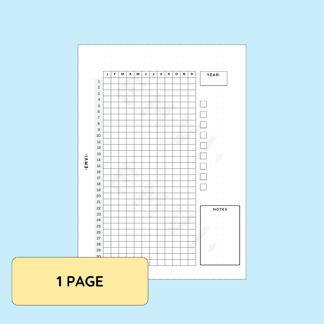 Blank Annual Tracker - Journal Page