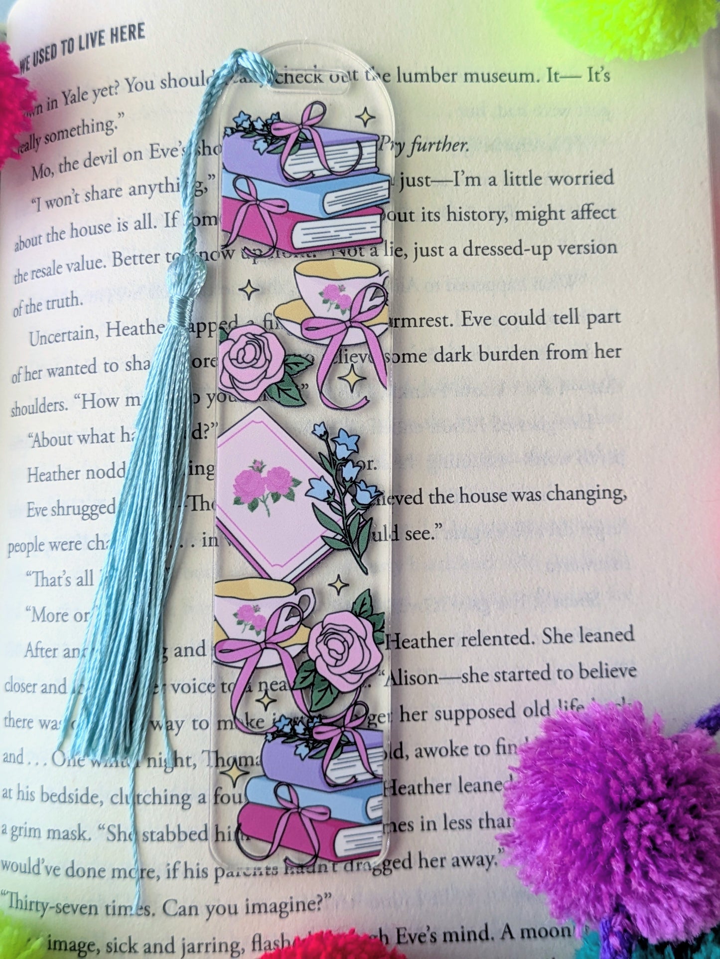 Romantic Reading Acrylic Bookmark