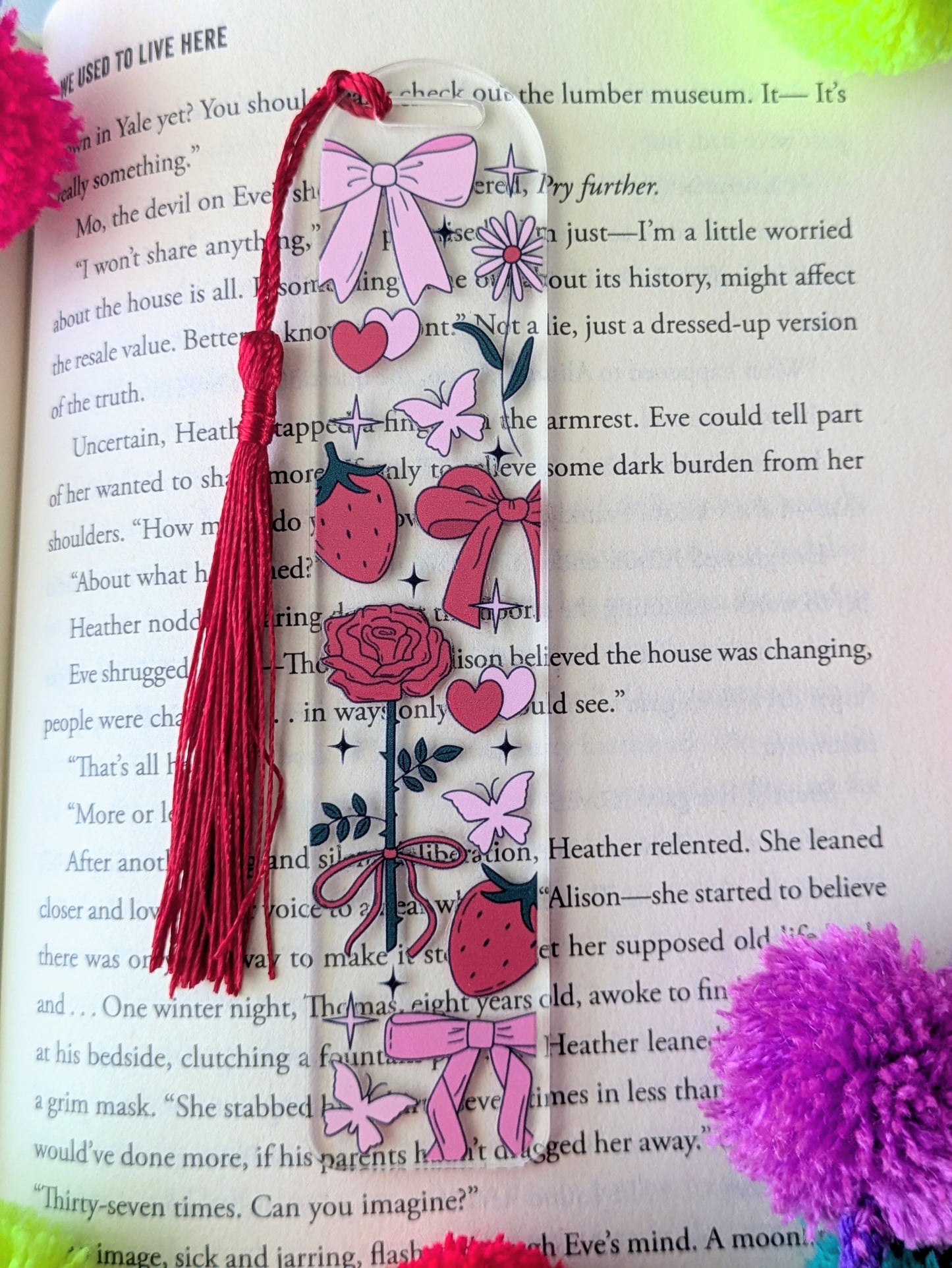Romantic Rose Acrylic Bookmark