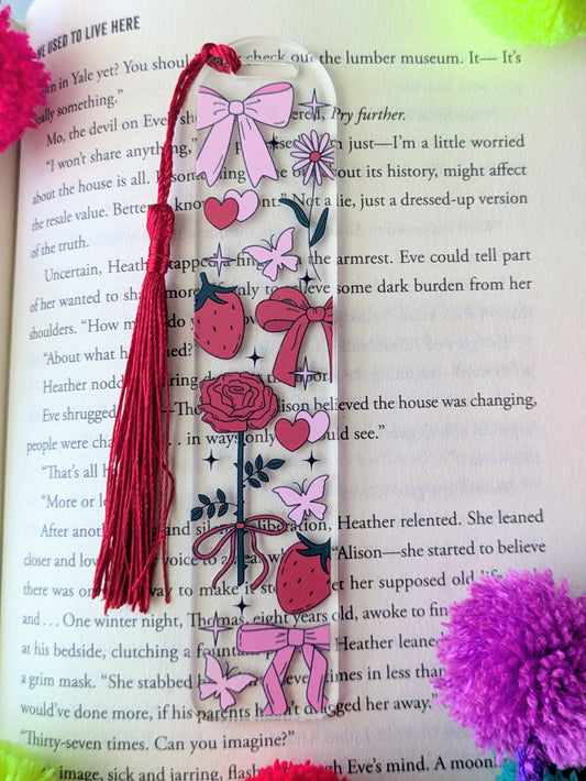 Romantic Rose Acrylic Bookmark