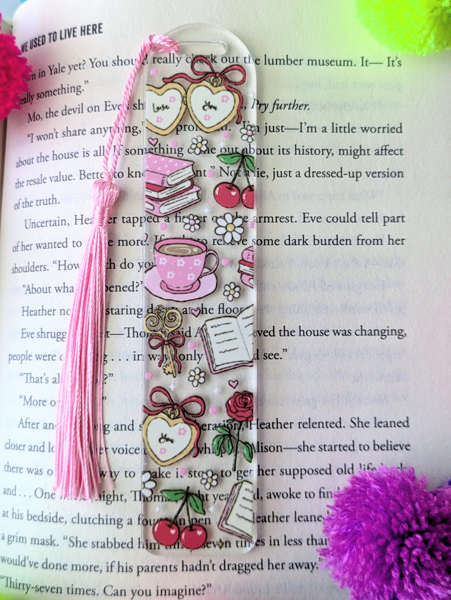 Bookish Girly Acrylic Bookmark