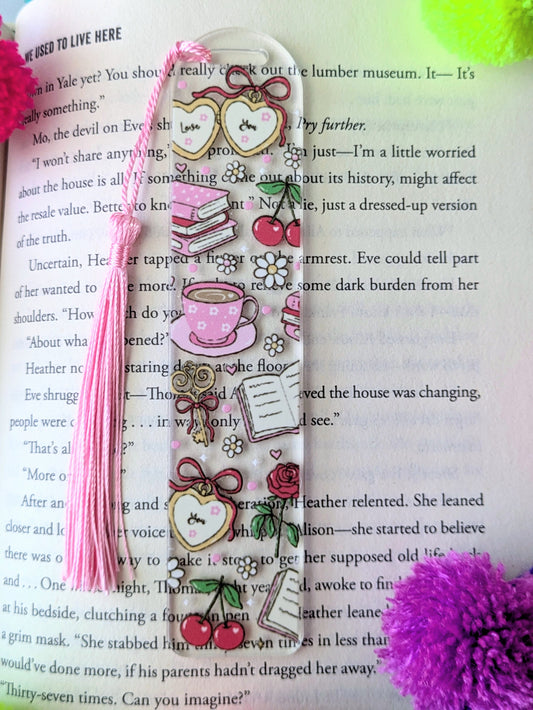 Bookish Girly Acrylic Bookmark