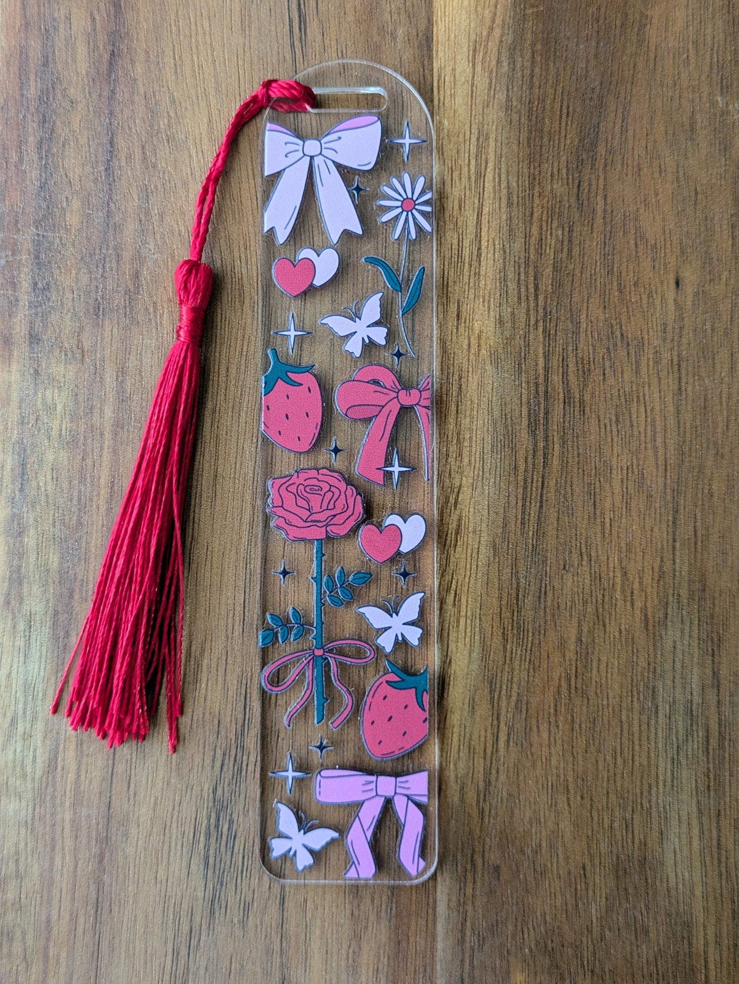 Romantic Rose Acrylic Bookmark