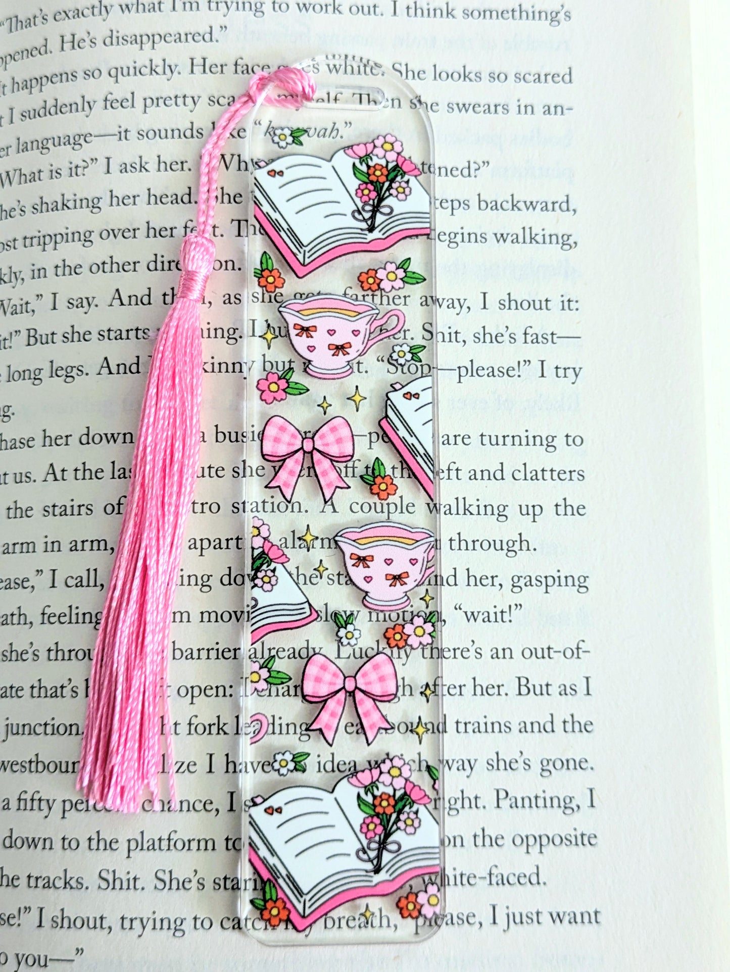 Tea & Books Acrylic Bookmark
